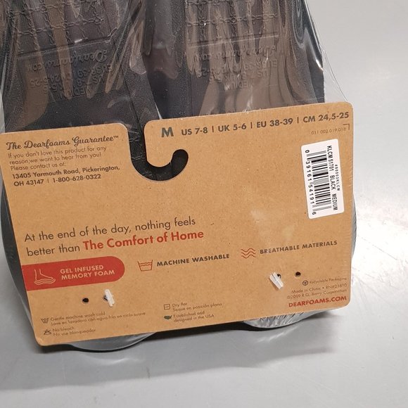 Women's Size 7-8 Black Velour Dearfoams Slippers - Picture 5 of 5